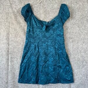Mi Ami Francesca Womens Dress XL Satin Floral Mini Cottage Milkmaid Coquette